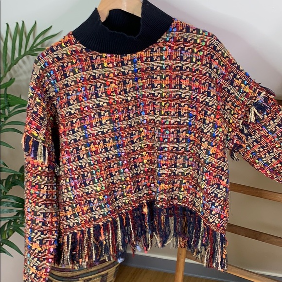 zara fringed jumper